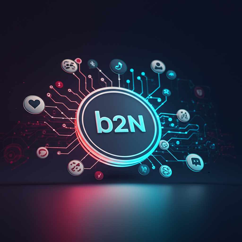 Conceptual art of the B2N token acting as a bridge, connecting diverse communities and digital worlds to the XRP Ledger.